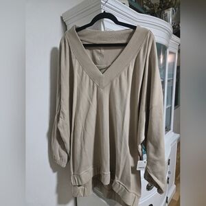 Beige V-Neck Sweater